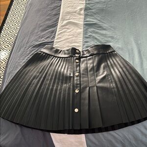 Zara Black Pleated Skater Skirt